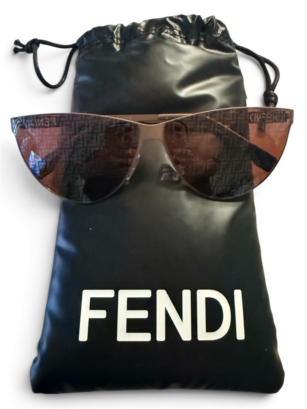 Fendi Shield Sunglasses with Brown Monogram Lenses